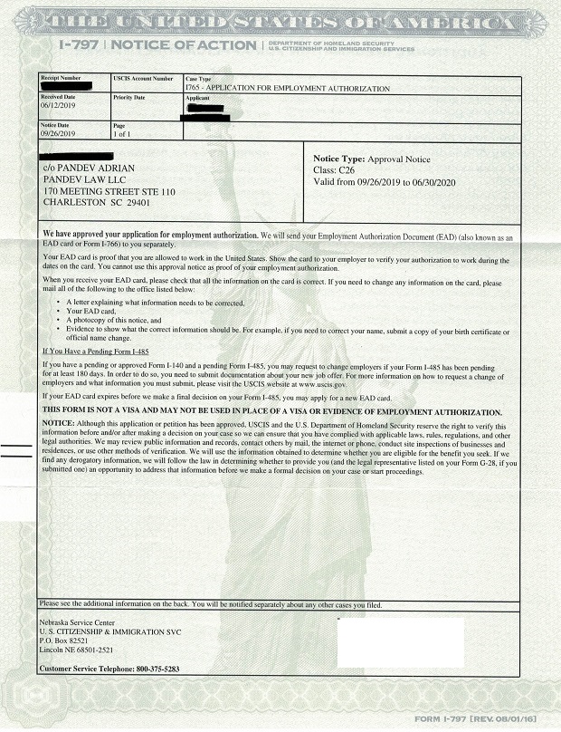 EAD Approval for H-4 Visa Holder  